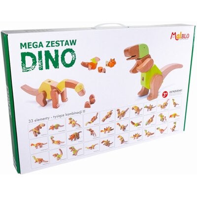 Klocki drewniane MALBLO Eco Dino MAL7740