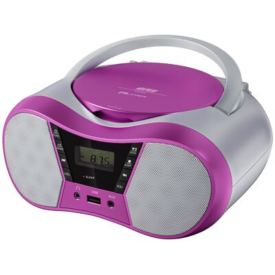 Radioodtwarzacz / Bombox ELTRA CD-LILA2 BT Różowy, Odtwarzacz CD, CD-R, CD-RW, Wejście USB/AUX, Tuner FM, Zasilanie Bateryjne
