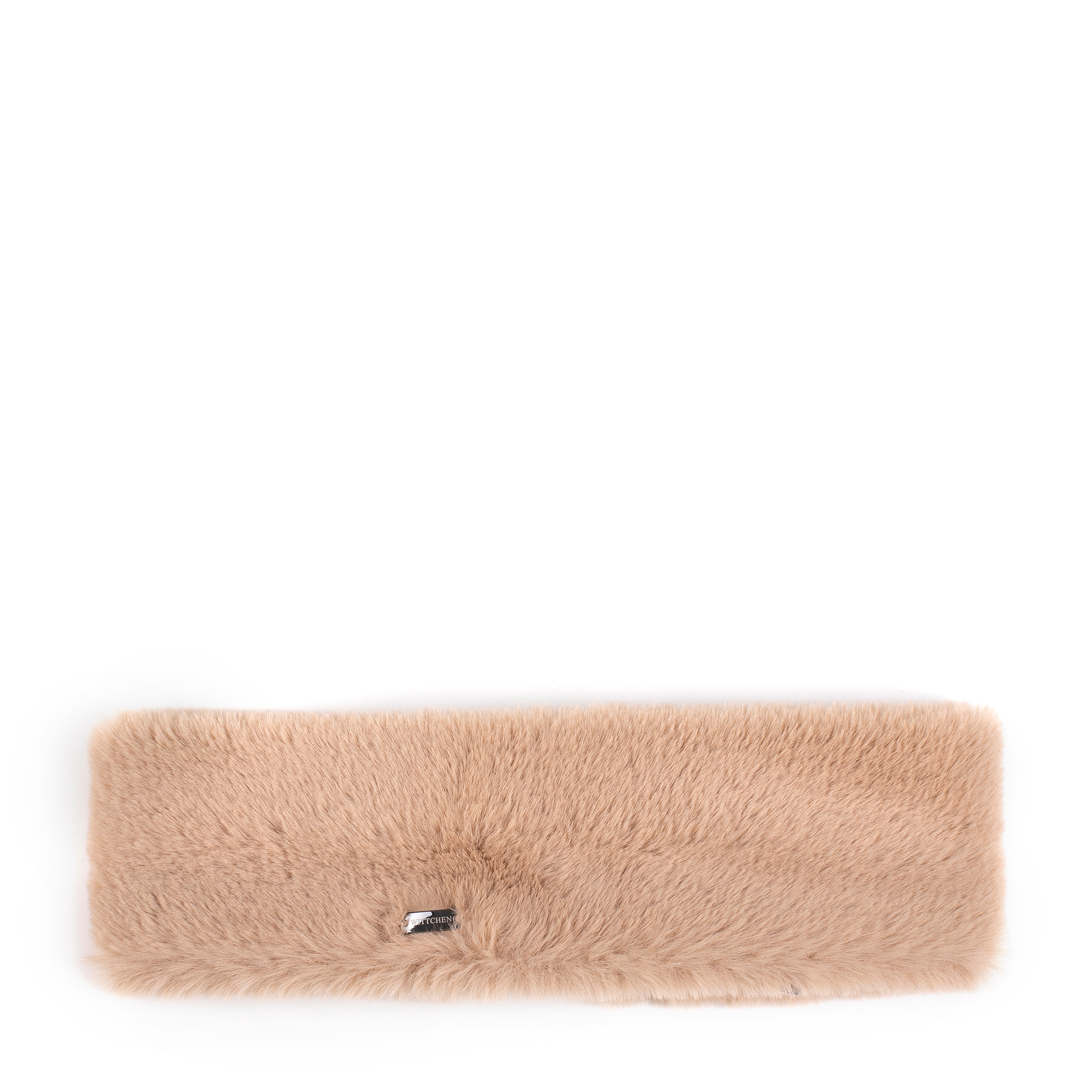 Damska opaska ze sztucznego futerka beżowa