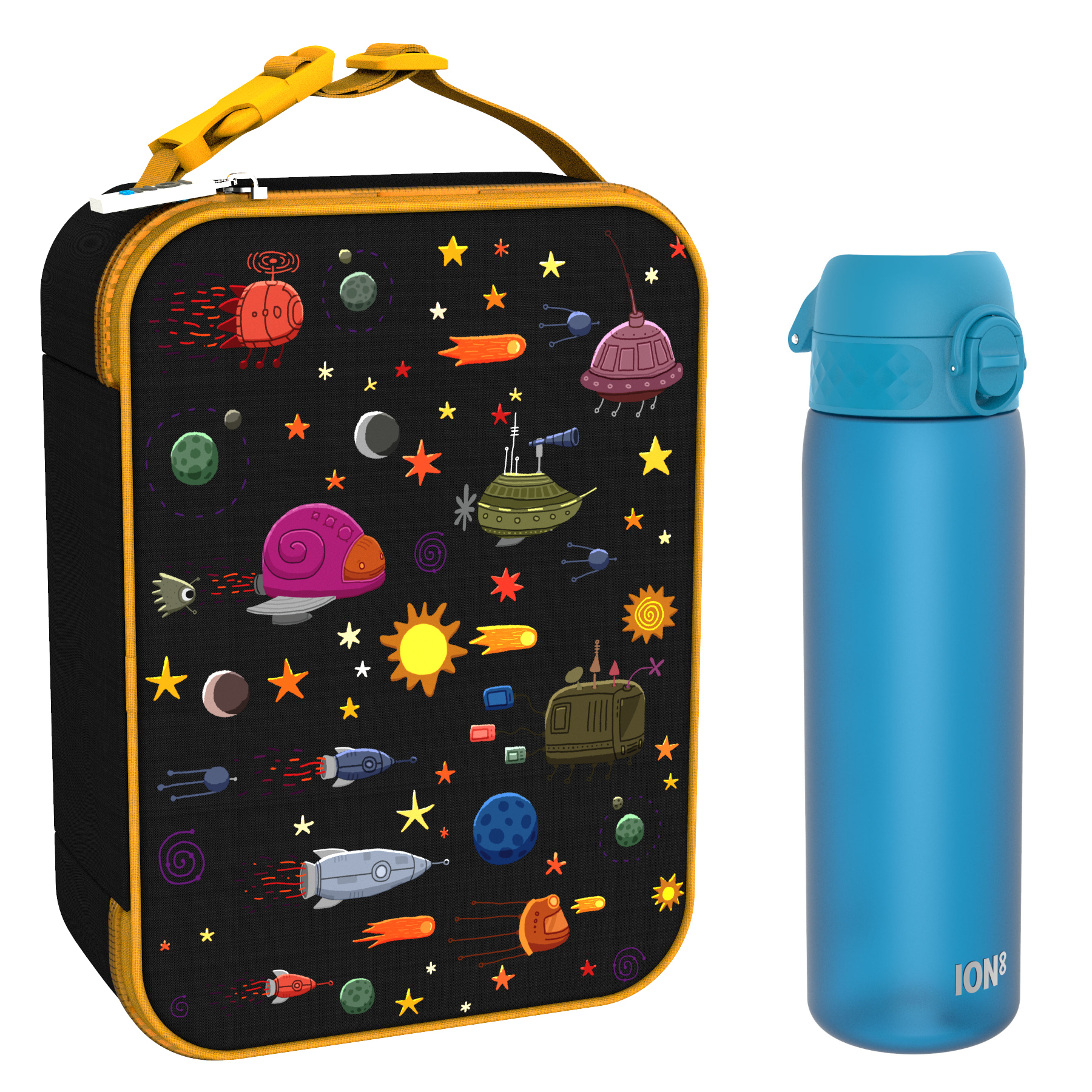 Ion8 zestaw: lunchbag Planety, 1 szt. + bidon na wodę, poj. 0,6 l, 1 szt.