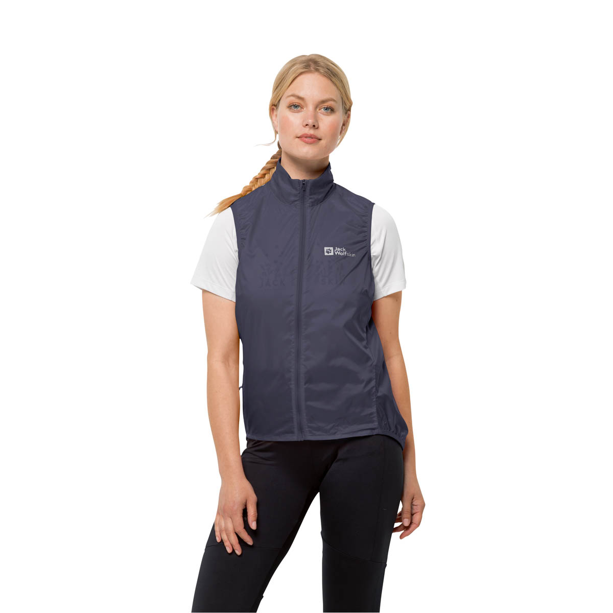 Damska kamizelka rowerowa Jack Wolfskin MOROBBIA WIND VEST W graphite - XL