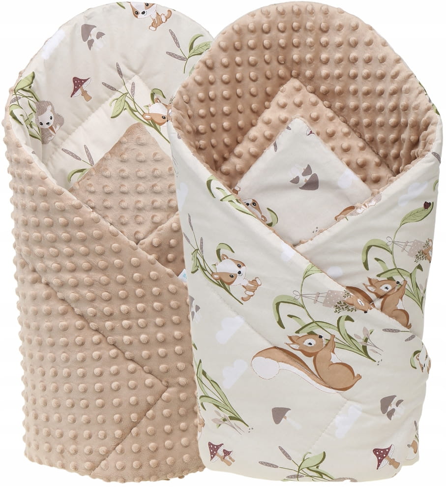 Babymam rożek becik niemowlęcy otulacz minky 80x80