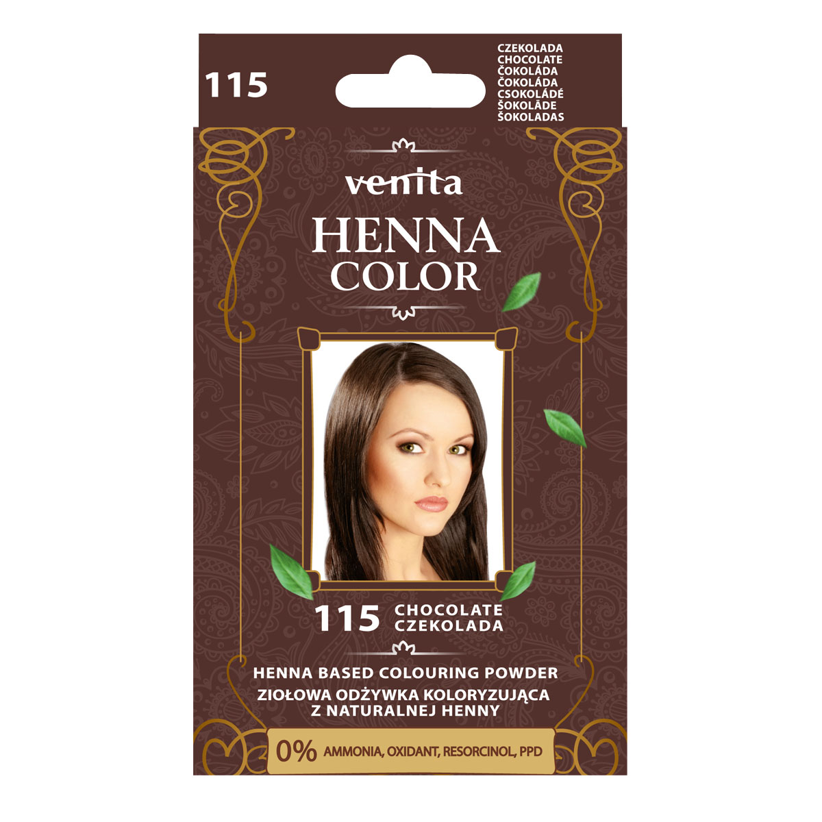 Venita Henna Color odżywka koloryzująca do włosów 115 czekolada, 25 g