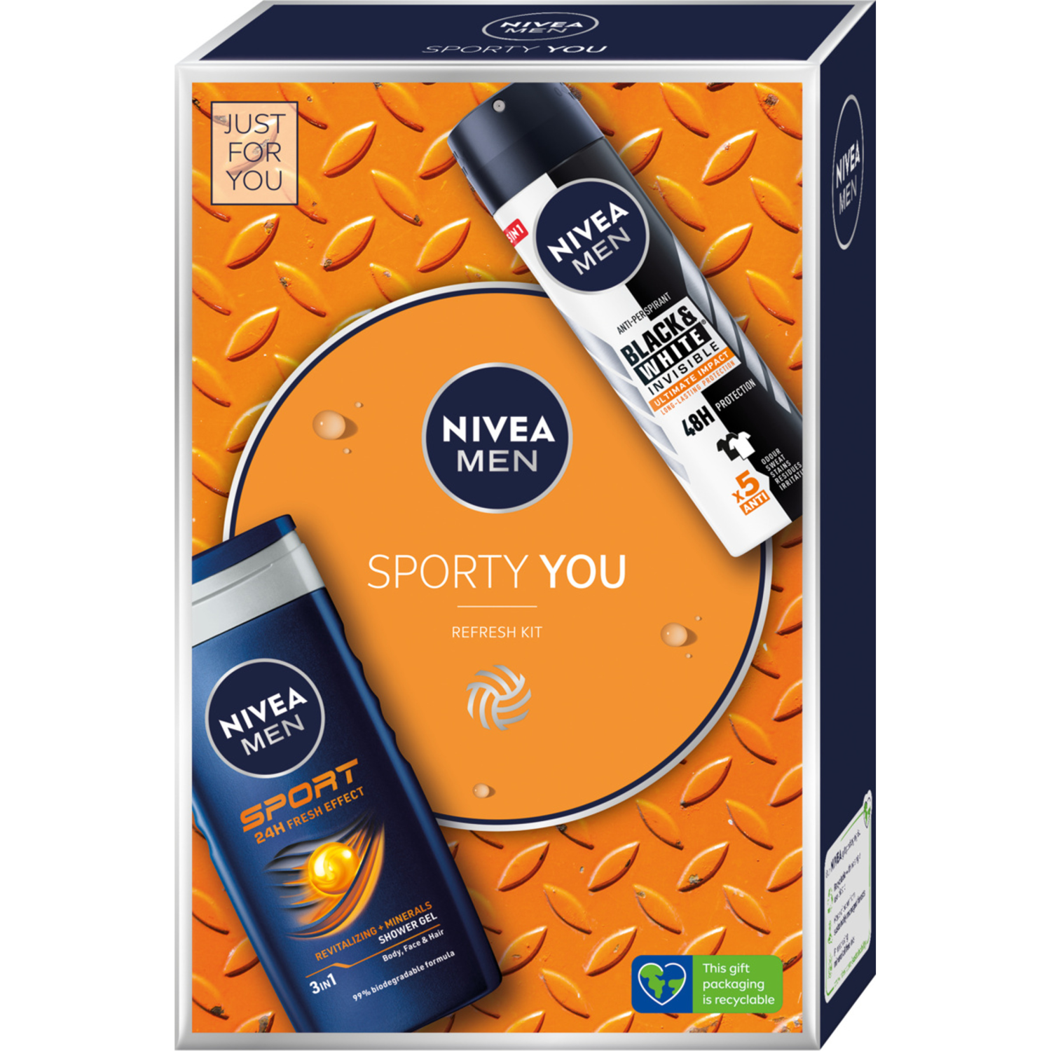 Nivea Men Sport You zestaw: żel pod prysznic męski, 250 ml + dezodorant w sprayu męski, 150 ml
