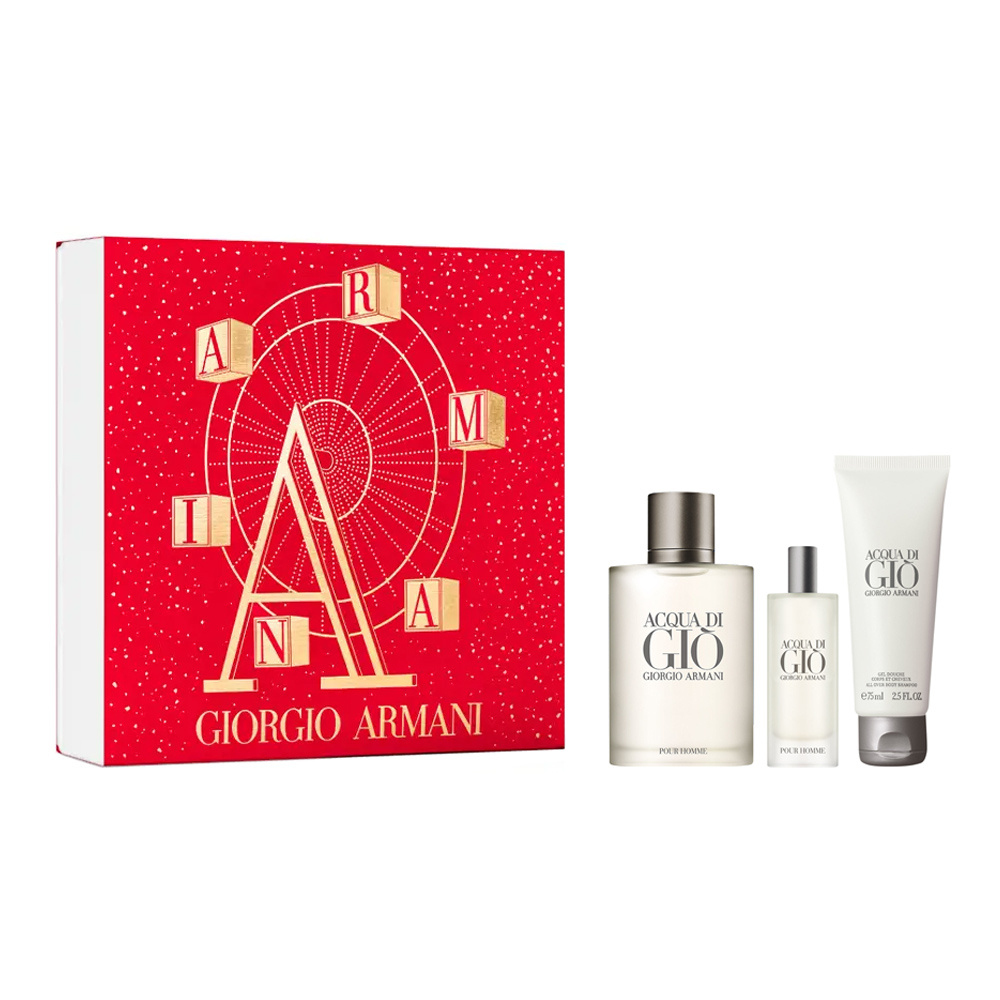 Giorgio Armani Acqua di Gio pour Homme zestaw męski: woda toaletowa, 100 ml + woda toaletowa, 15 ml + żel pod prysznic, 75 ml
