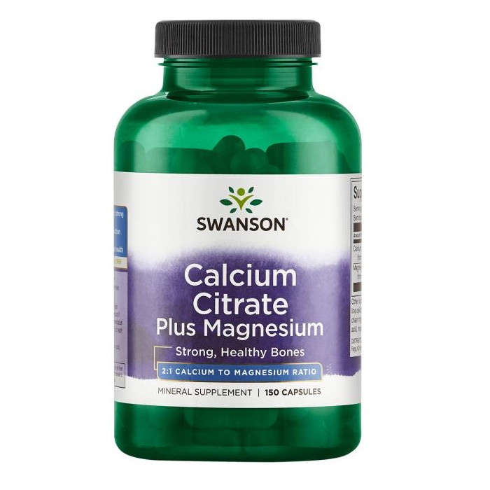 Swanson Calcium Citrate Plus Magnesium suplement diety, 150 kaps./1 opak.