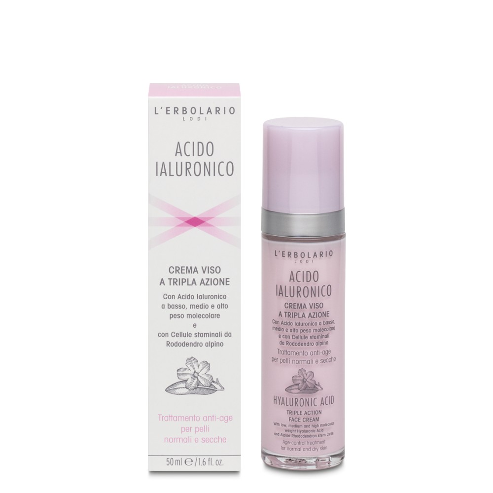 L'Erbolario Acido Laluronico krem do twarzy przeciw oznakom starzenia do cery normalnej i suchej, 50 ml