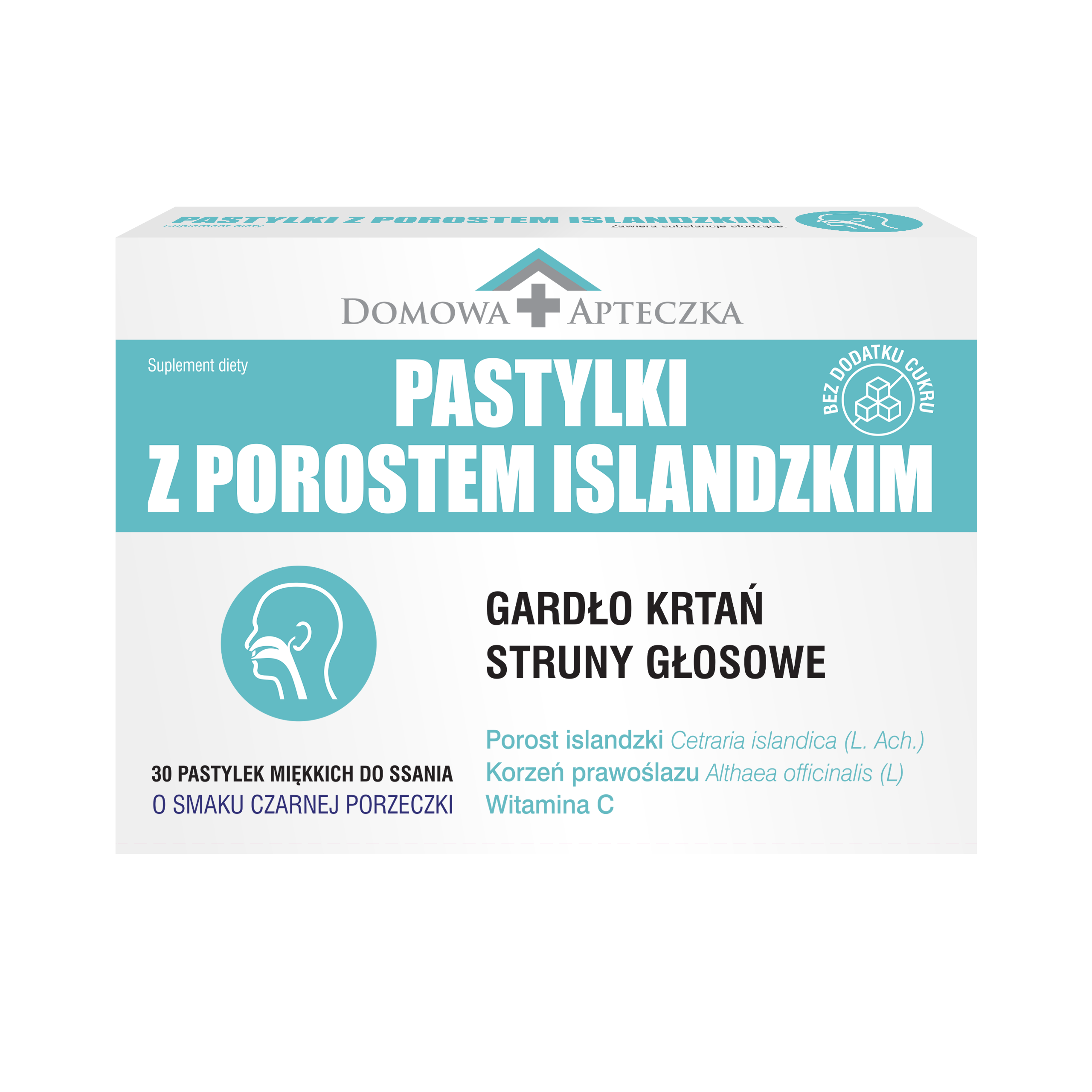 Domowa Apteczka pastylki na gardło z porostem islandzkim, 30 kaps./1 opak.