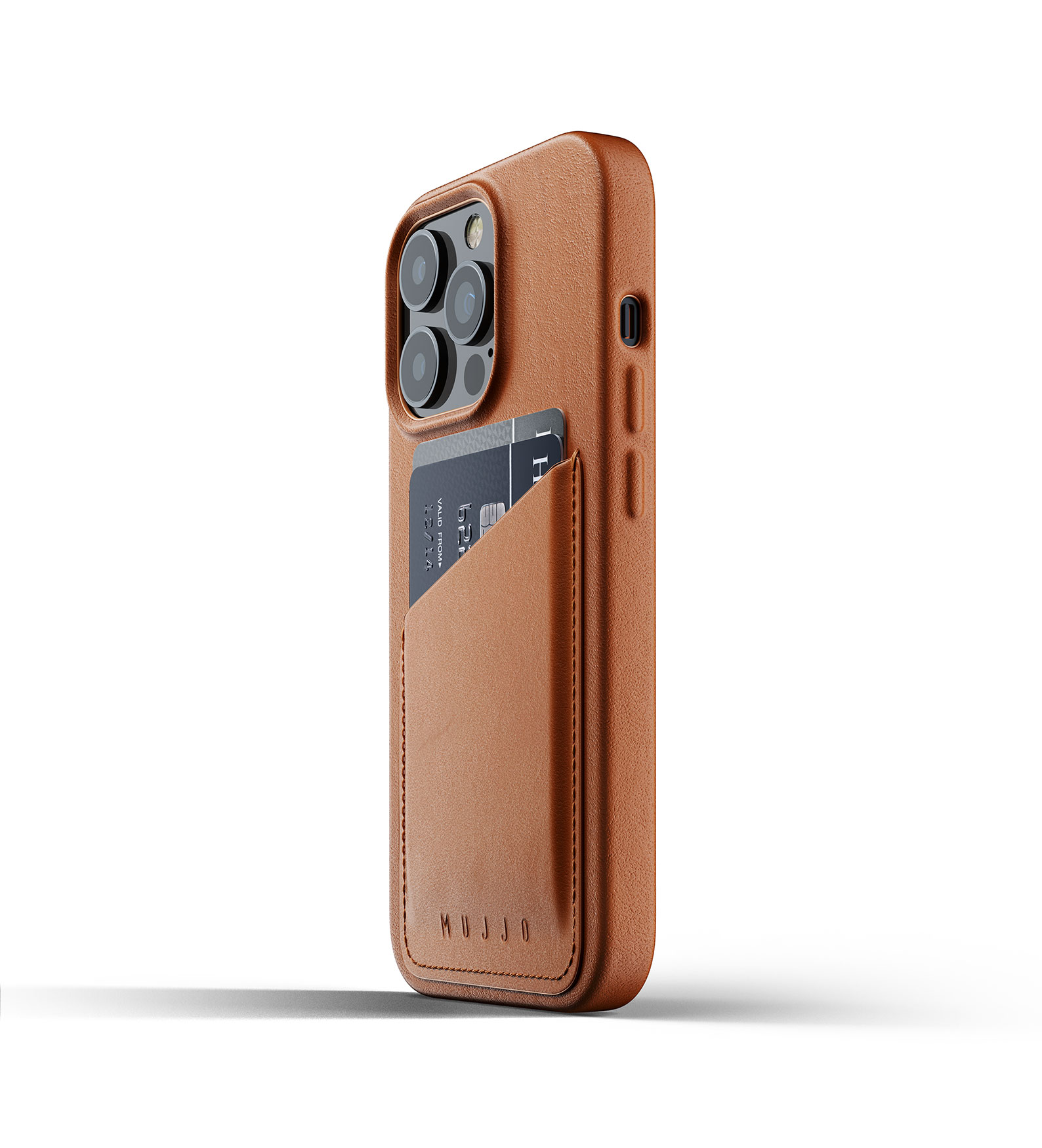 Mujjo Full Leather Wallet Case - etui iPhone 13 Pro (brązowe)