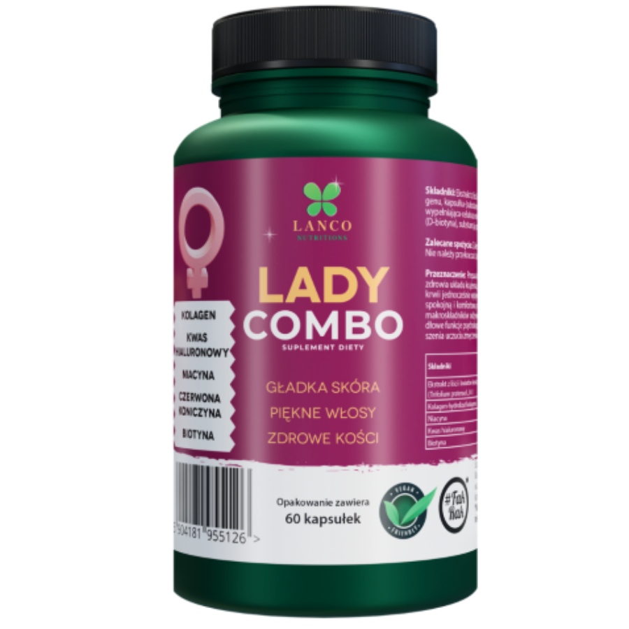 Lanco Nutritions Lady Combo suplement diety na piękną skórę, włosy i paznokcie, 60 kaps./1 opak.