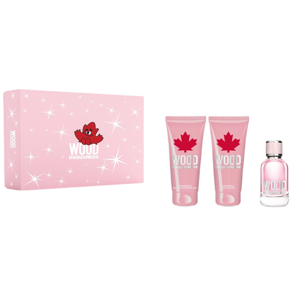 Dsquared2 Wood Pour Femme zestaw: woda toaletowa damska, 50 ml + balsam do ciała, 100 ml + żel pod prysznic, 100 ml