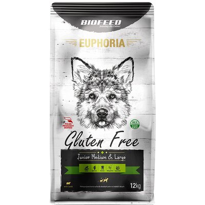 Karma dla psa BIOFEED Euphoria Gluten Free Junior Jagnięcina 12 kg
