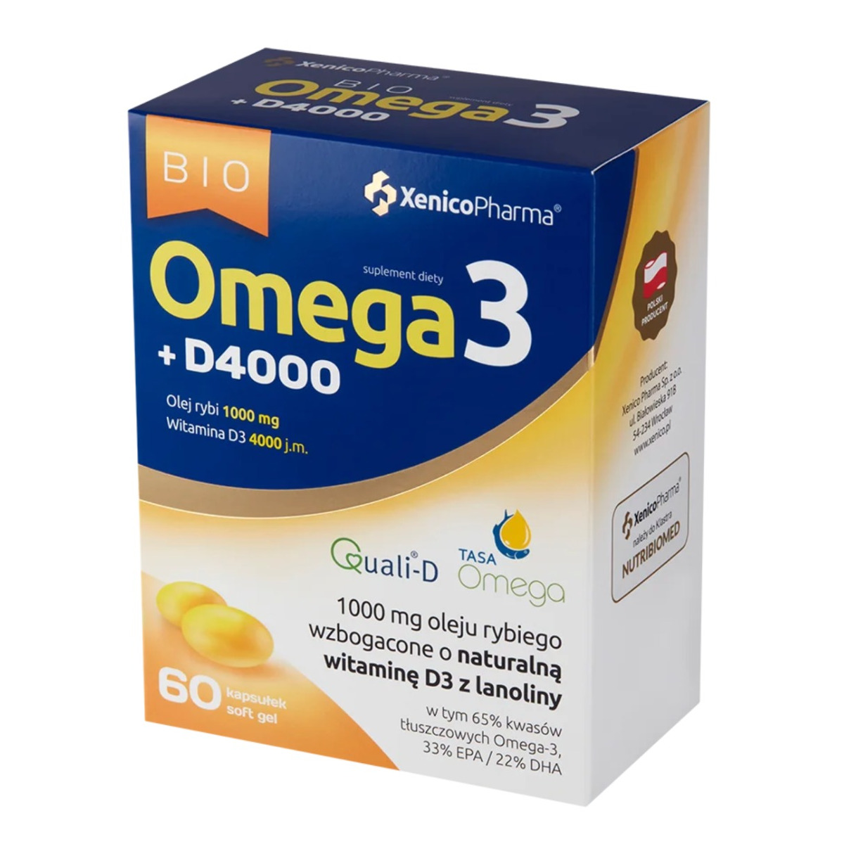 Xenico Pharma Omega 3 D3 4000 suplement diety, 60 kaps./1 opak.