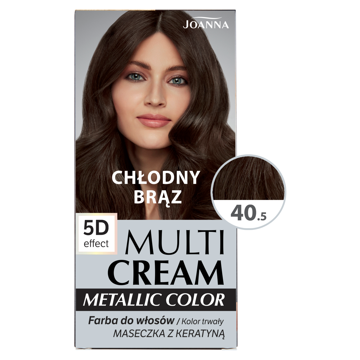 Joanna Multi Cream Metallic Color farba do włosów 40.5 chłodny brąz, 1 opak.