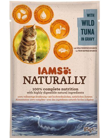 IAMS Naturally Adult Cat with Wild Tuna in Gravy tuńczyk w sosie 85 g