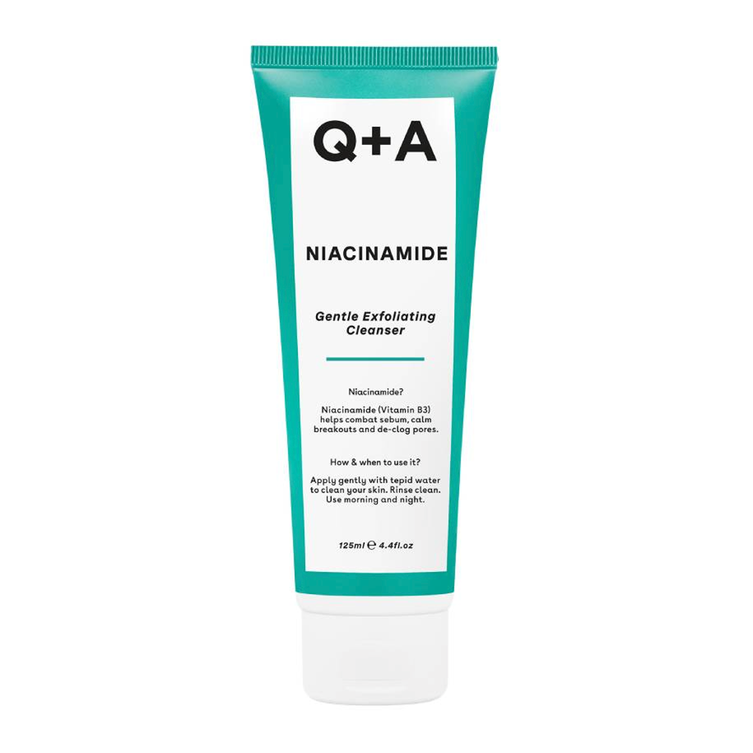Q+A Niacynamide złuszczający żel do oczyszczania twarzy z niacynamidem, 125 ml