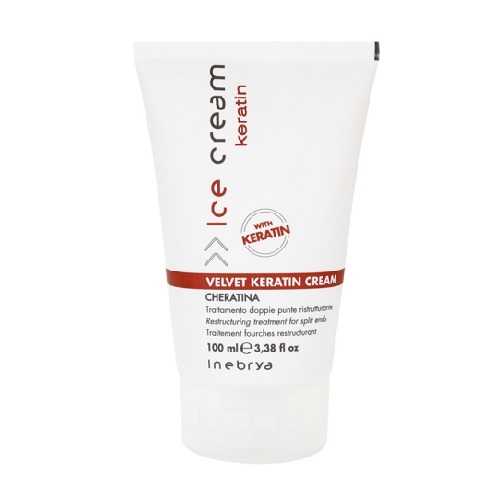 Inebrya Ice Cream Keratin kuracja restrukturyzująca do rozdwajających się końcówek, 100 ml