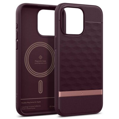 Etui SPIGEN Caseology Parallax Mag MagSafe do Apple iPhone 15 Pro Burgundowy