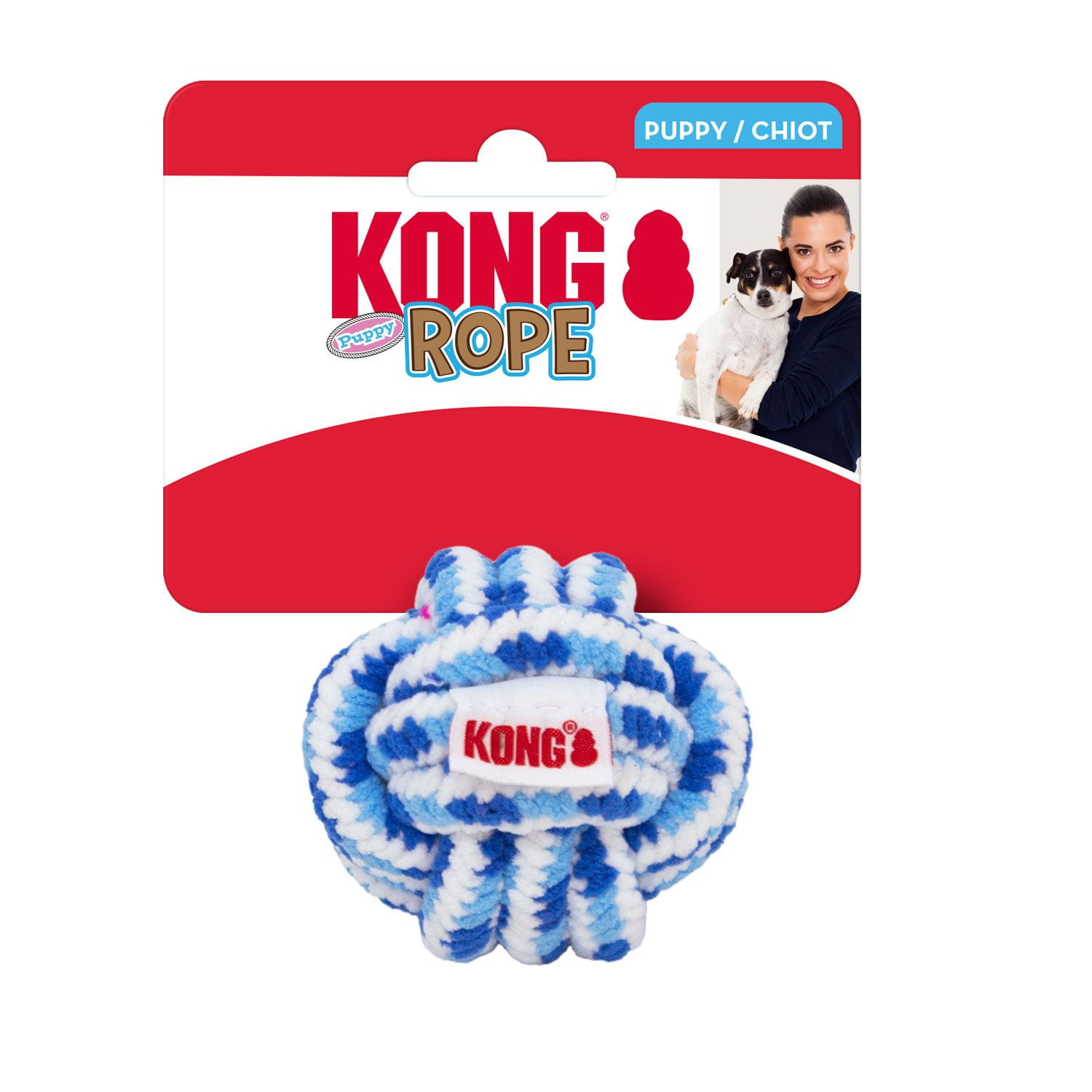 KONG® Puppy Rope Ball Zabawka dla szczeniaka piłka