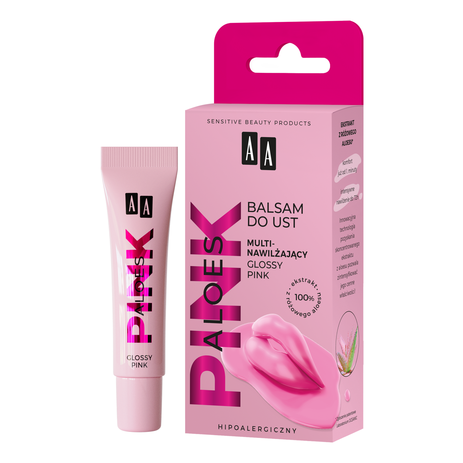 AA Aloes Pink nawilżający balsam do ust, 15 ml