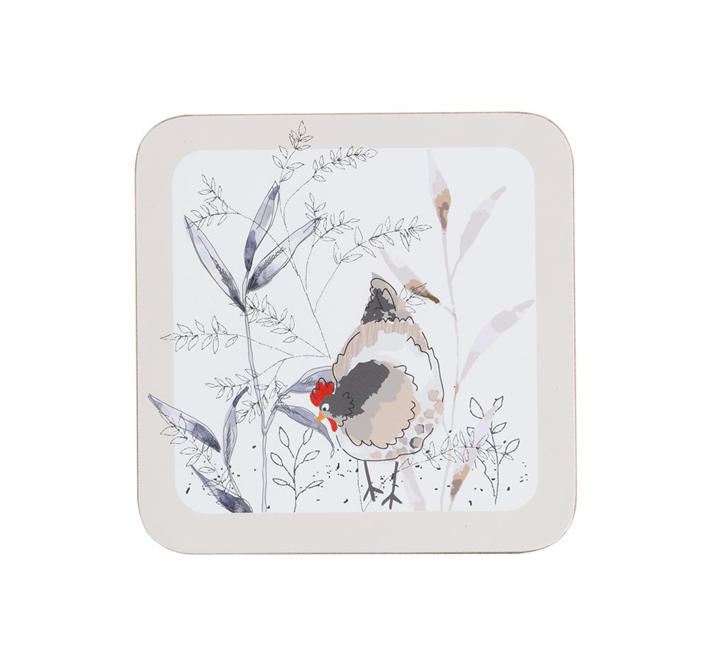 Price & Kensington - Zestaw 4 podkładek korkowych Country Hens