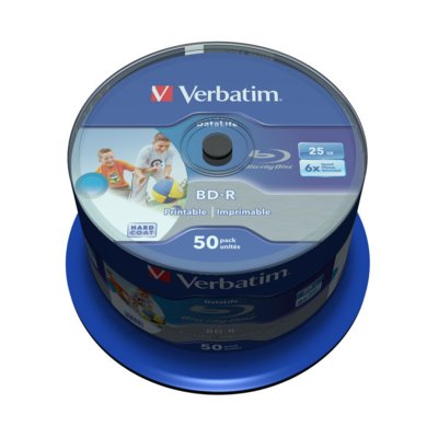 Płyta VERBATIM Printable Datalife BD-R, 25 GB, 6x (50 szt.)