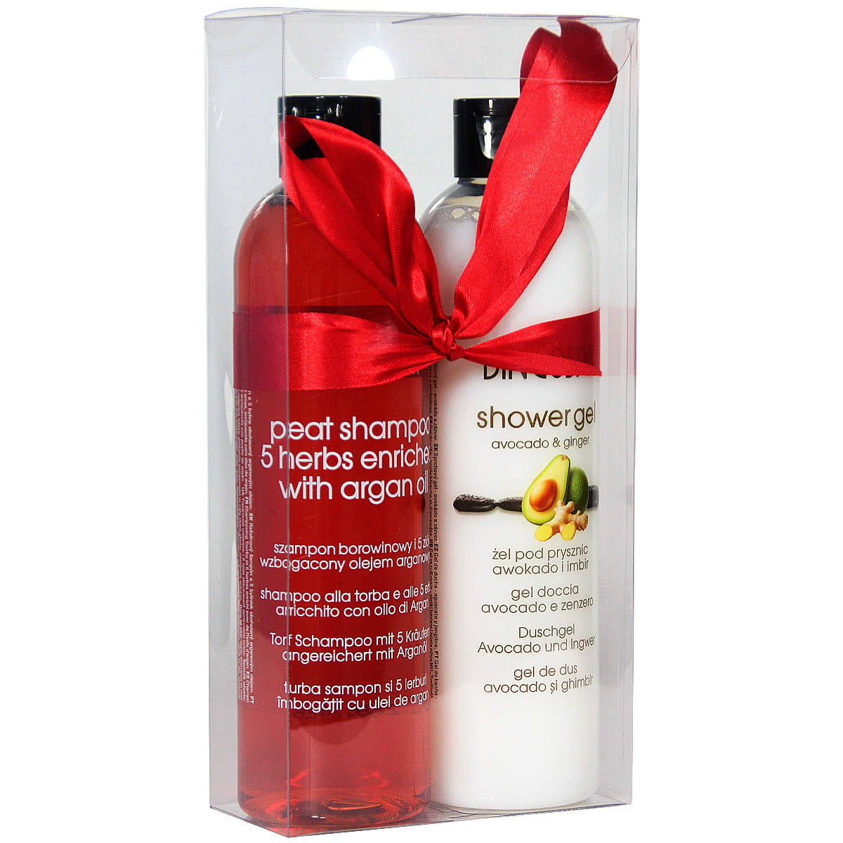 Bingospa zestaw prezentowy awokado, borowina i zioła: żel pod prysznic z awokado i imbirem, 300 ml + szampon borowinowy i 5 ziół, 300 ml