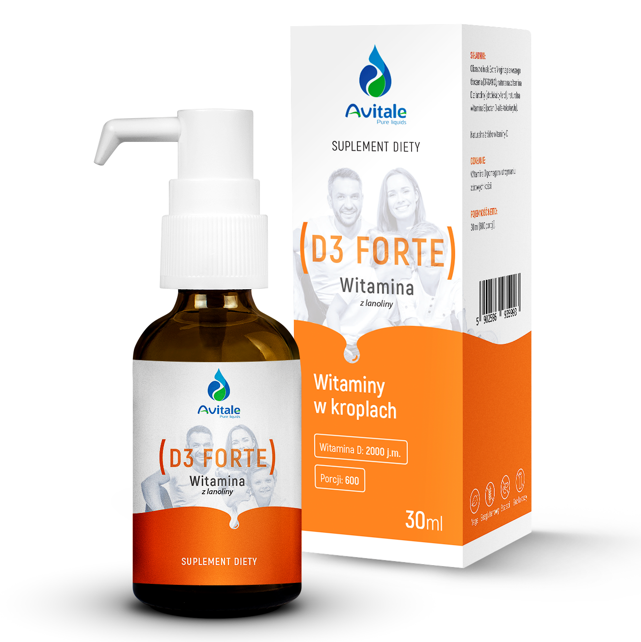 Aliness Avitale suplement diety witamina D3, 30 ml./1 opak.