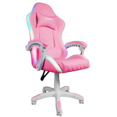 Fotel gamingowy COBRA WS8151 RGB + BT Głośniki Różowy