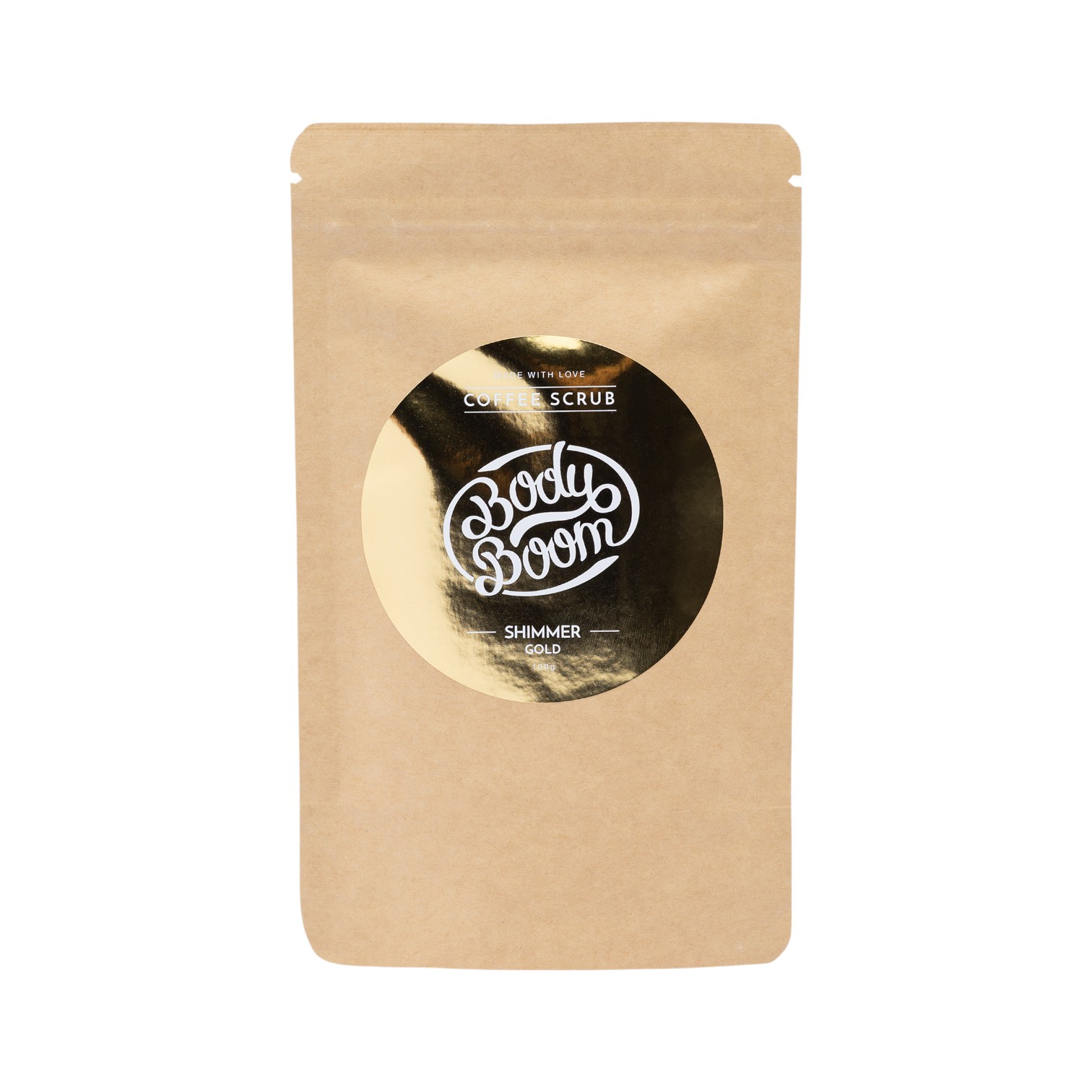 Bodyboom Shimmer Gold kawowy peeling do ciała, 100 g