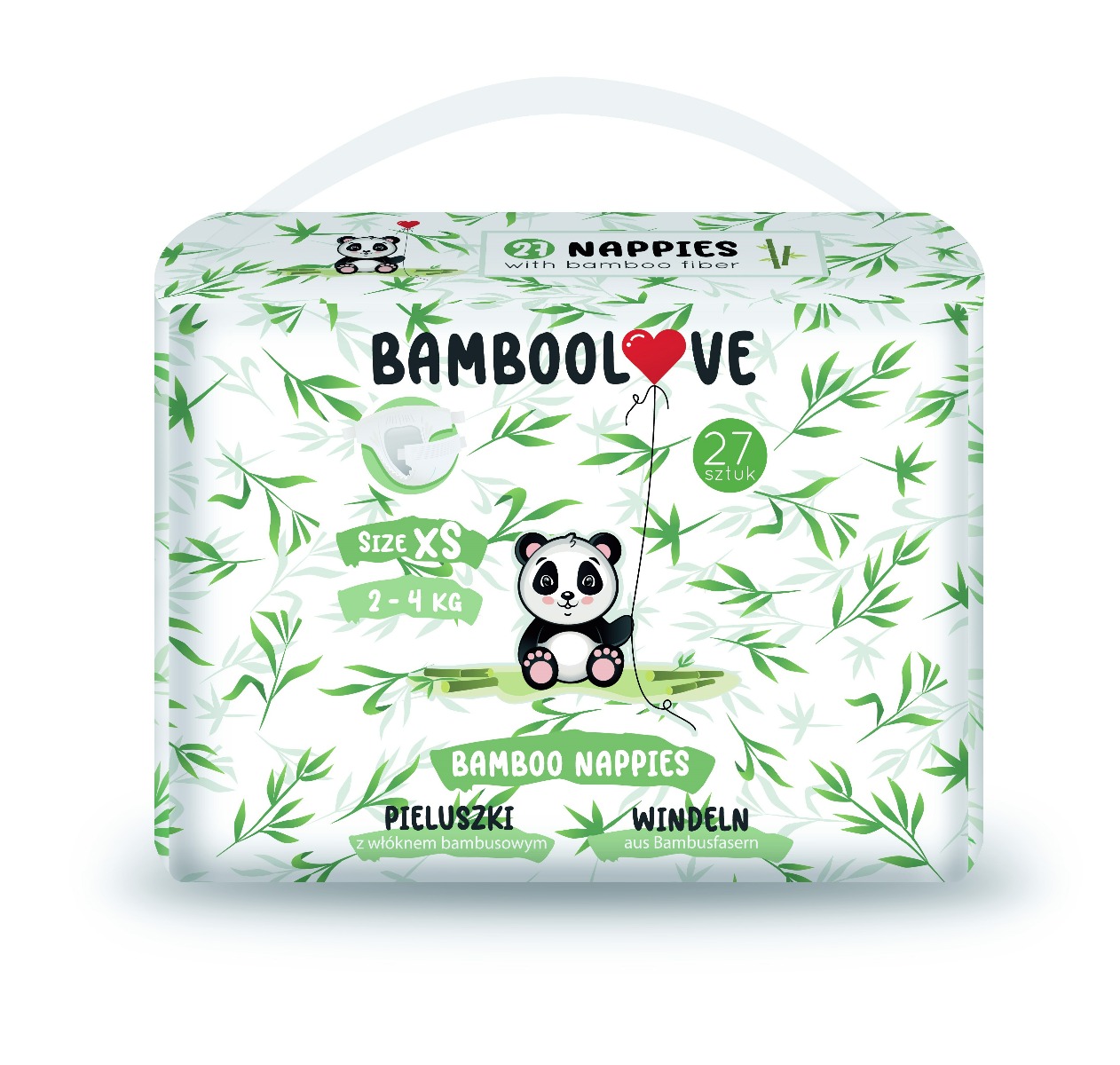 Bamboolove jednorazowe pieluszki bambusowe rozmiar XS, 27 szt.