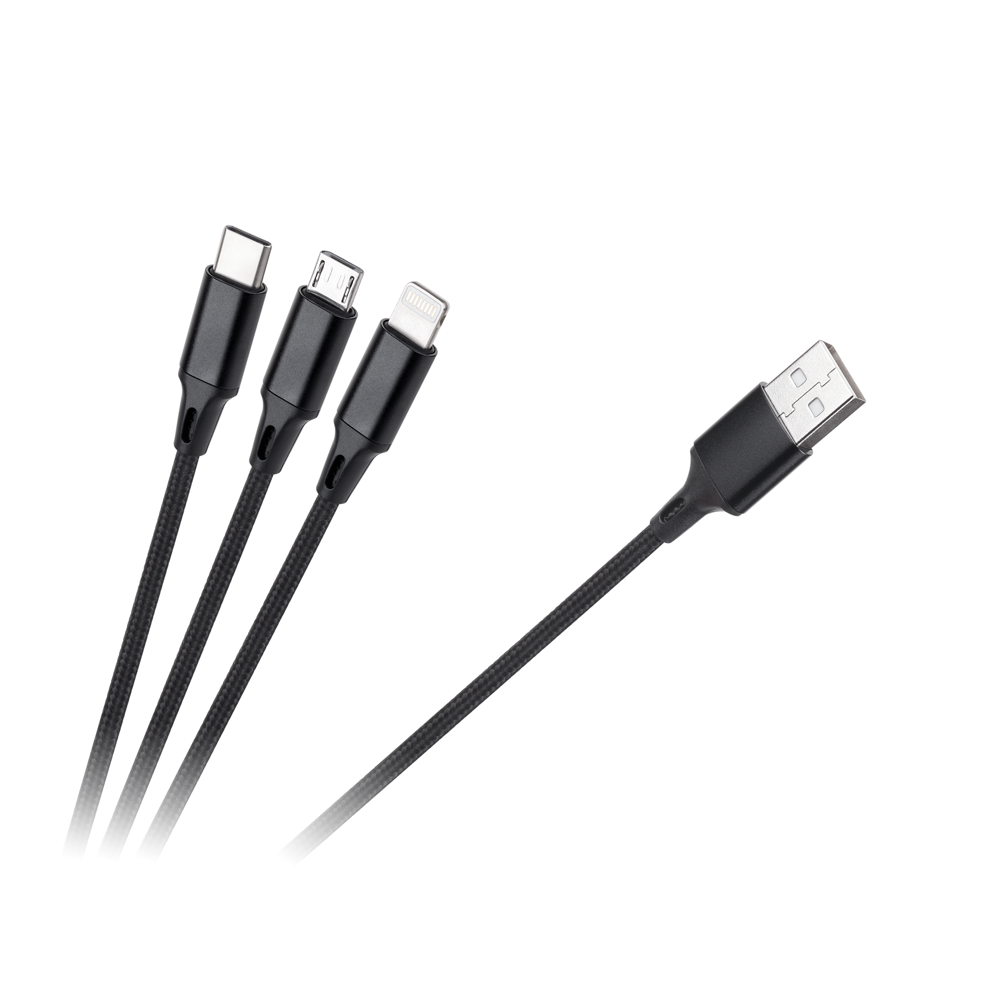 Kabel USB 3w1 - micro USB, USB C, Lighting, 100 cm