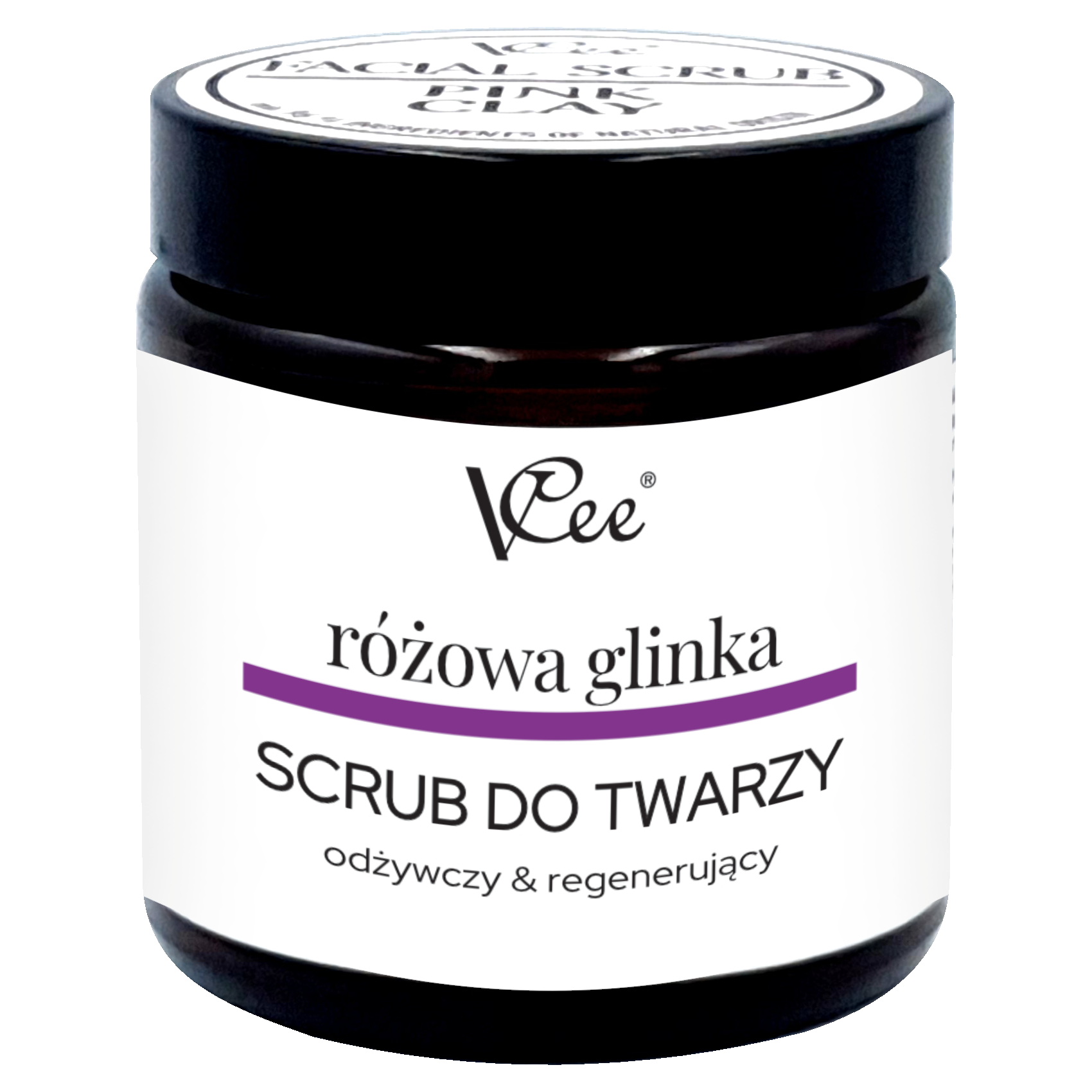 Vcee peeling do twarzy z różową glinką, 100 ml