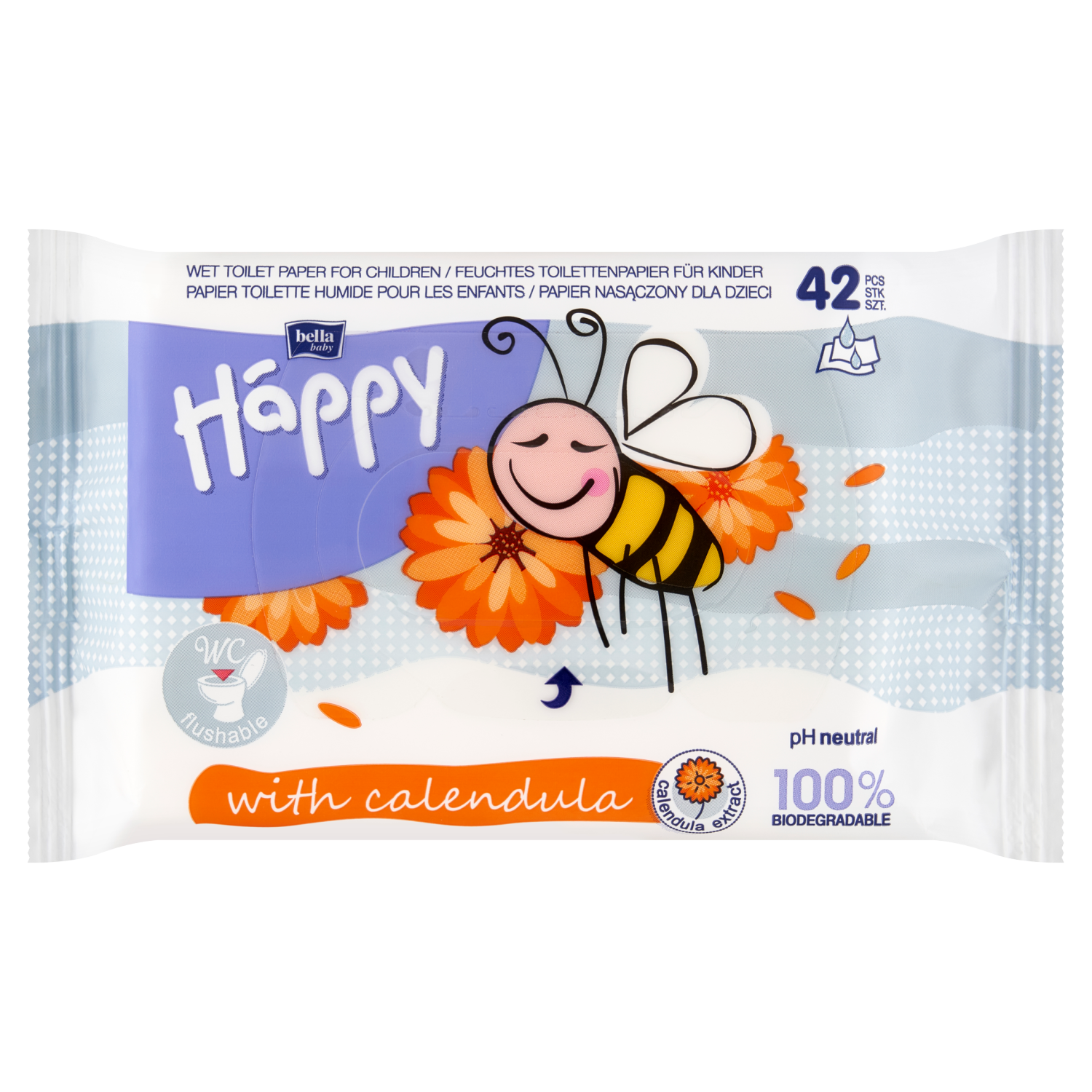 Bella Baby Happy Calendula papier nasączony dla dzieci, 42 szt./1 opak.