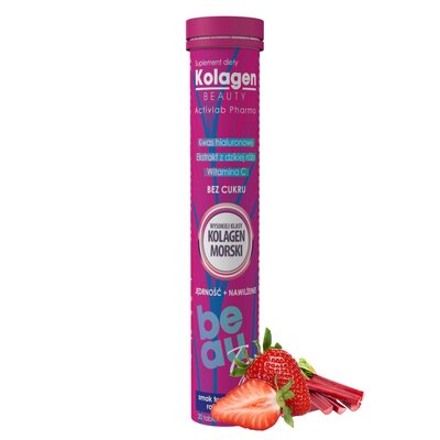 Kolagen ACTIVLAB Beauty Truskawkowo-rabarbarowy (20 tabletek)