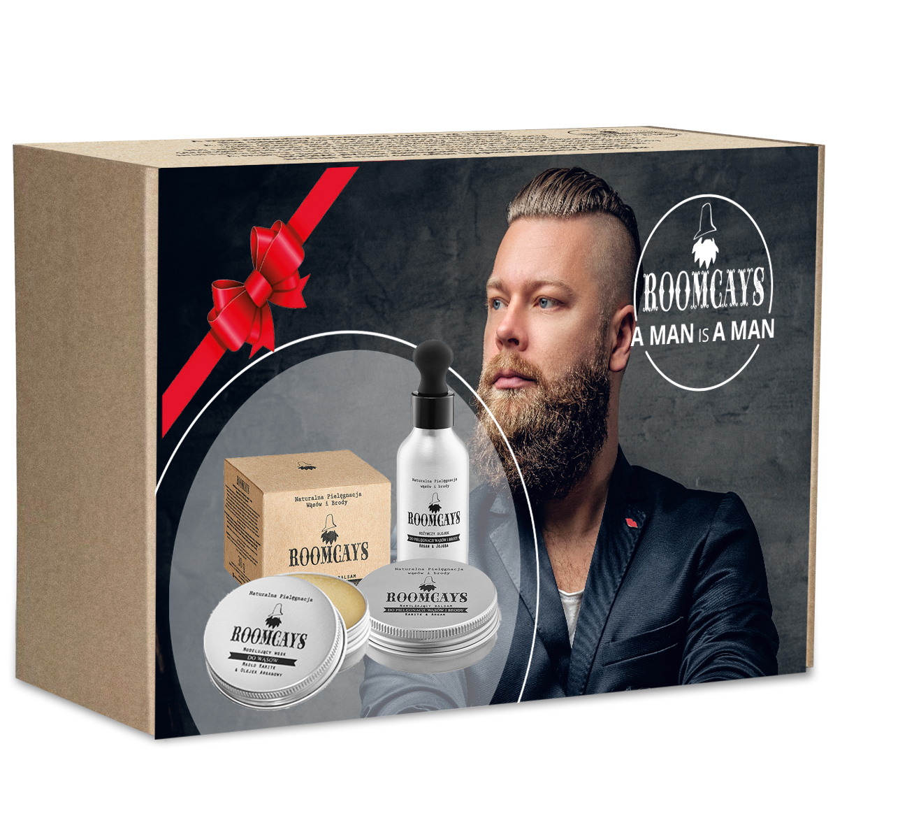 Roomcays NO.1  zestaw: nawilżający balsam do wąsów i brody, 30 g + odżywczy olejek do pielęgnacji brody, 50 ml + modelujący wosk do wąsów i brody, ...