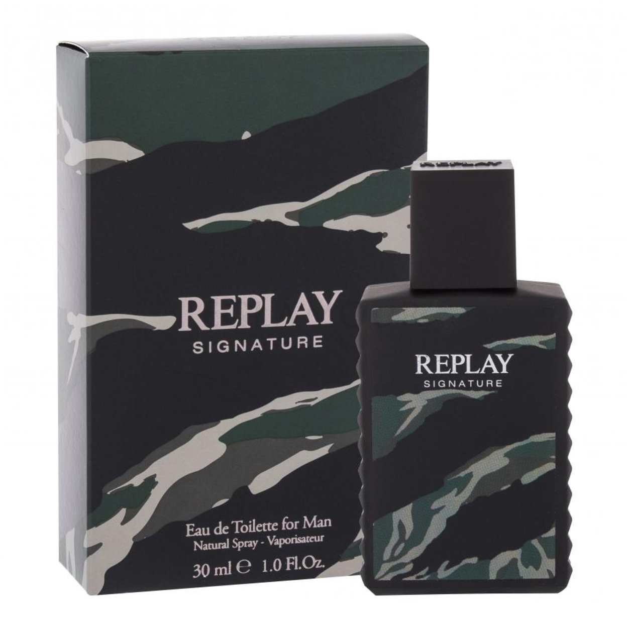 Replay Signature korzenno-drzewna woda toaletowa z cynamonem różowym pieprzem i cedrem dla mężczyzn, 30 ml