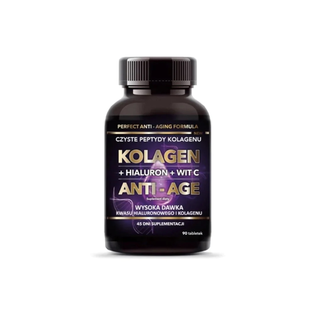 Intenson Kolagen suplement diety Kolagen + Hialuron + Witamina C Anti-Age, 90 tabl./1 opak.