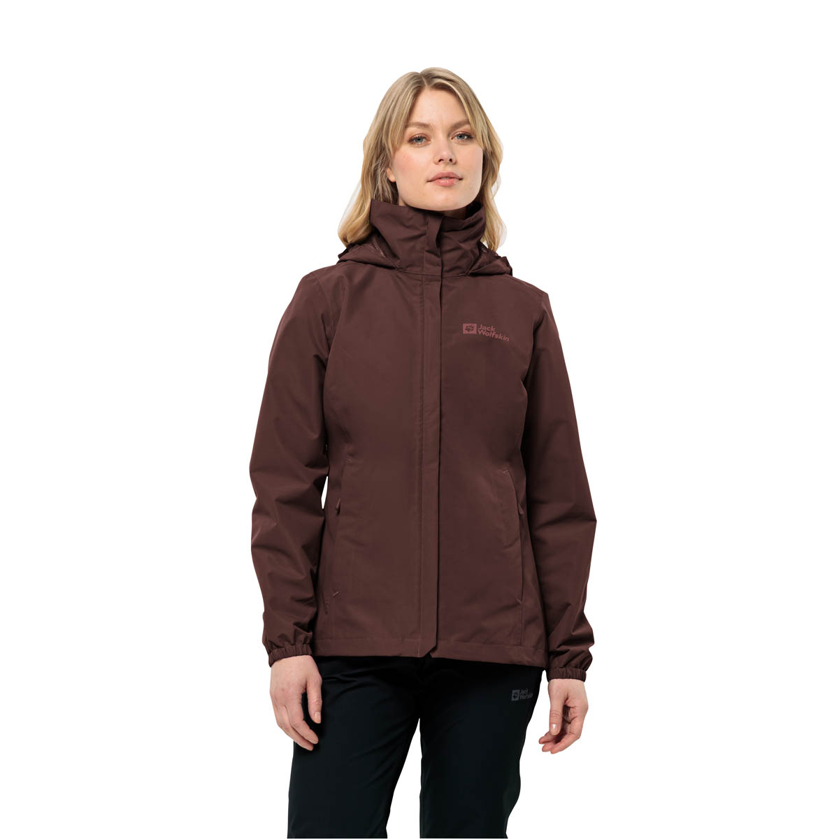 Damska kurtka Jack Wolfskin STORMY POINT 2L JKT W dark maroon - XS