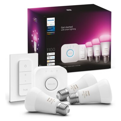 Zestaw startowy PHILIPS HUE 929002468804 9W E27 (3 szt.) + mostek Bridge