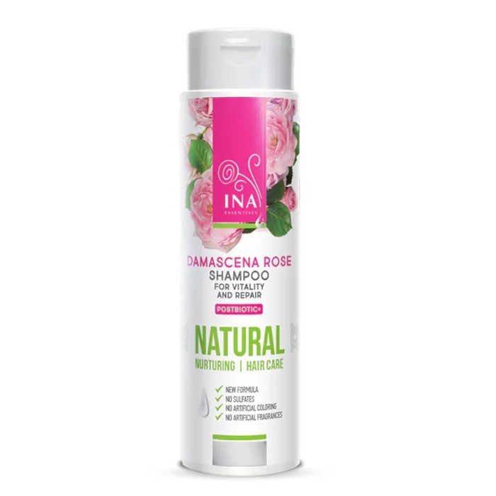 INA ESSENTIALS Damascena Rose naturalny szampon różany do włosów suchych i zniszczonych, 200 ml