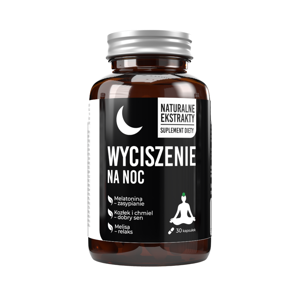 Noble Health Wyciszenie na noc suplement diety z ekstraktami roślinnymi wspomagające wyciszenie oraz ułatwiające zasypianie, 30 kaps./1 opak.