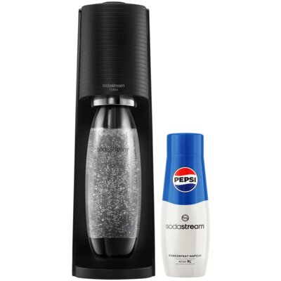 Saturator SODASTREAM Terra Czarny + Syrop Pepsi 440 ml