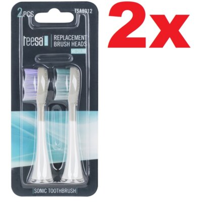 Oryginalna końcówka szczoteczki TEESA Medium TSA8012 Biały (2 szt.) (Dokładna higiena jamy ustnej)