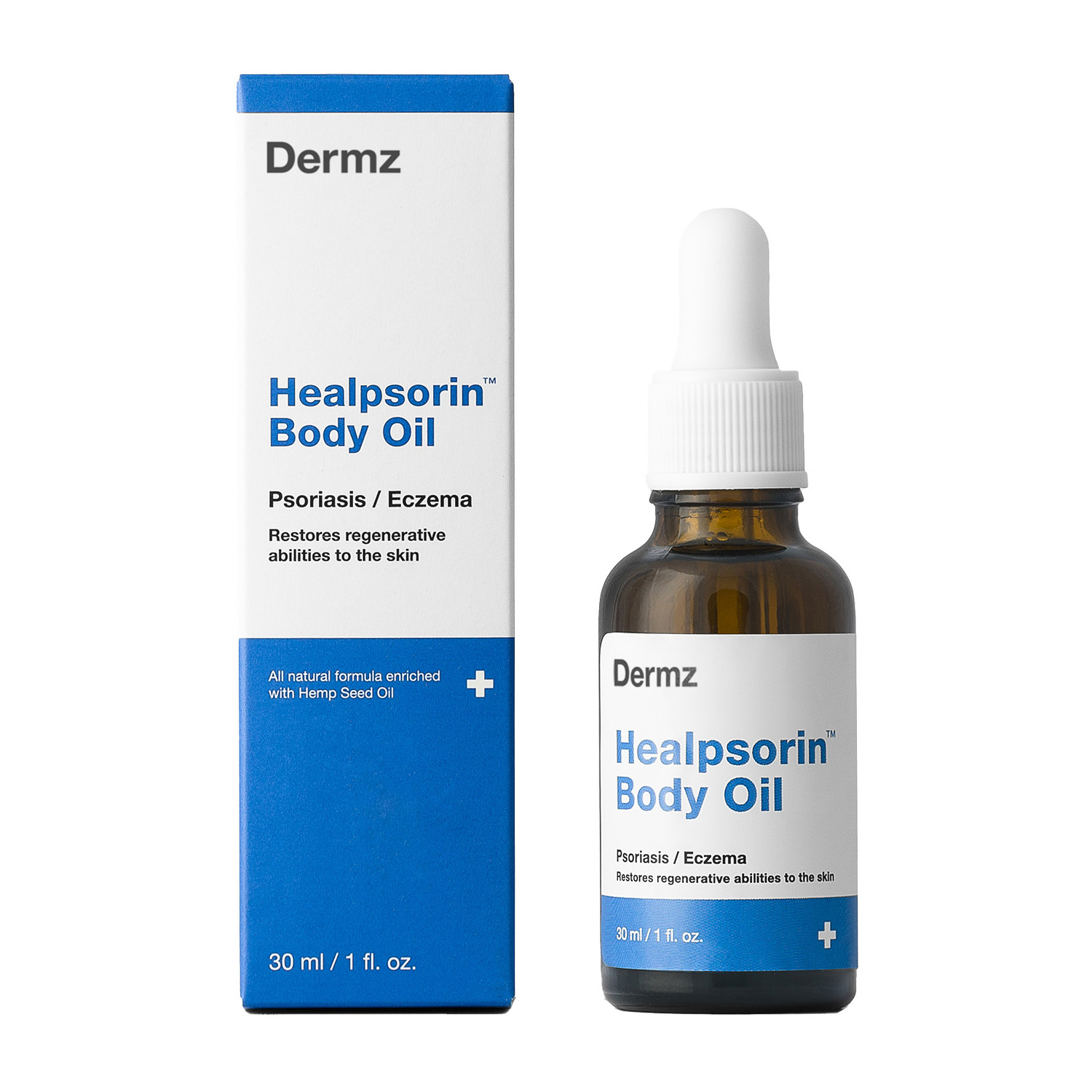 Dermz Healpsorin Body Oil olej konopny do ciała na łuszczycę, 30 ml