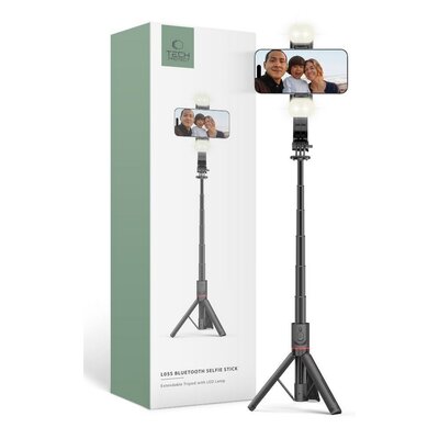 Uchwyt selfie TECH-PROTECT L05S Wireless Tripod&Led Light Czarny