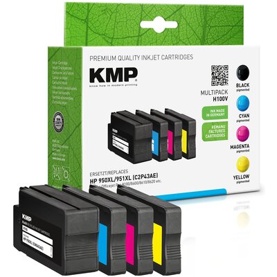 Zestaw tuszów KMP do HP 950 XL / 951 XL Czarny, Błękitny, Purpurowy, Żółty 1722,4050