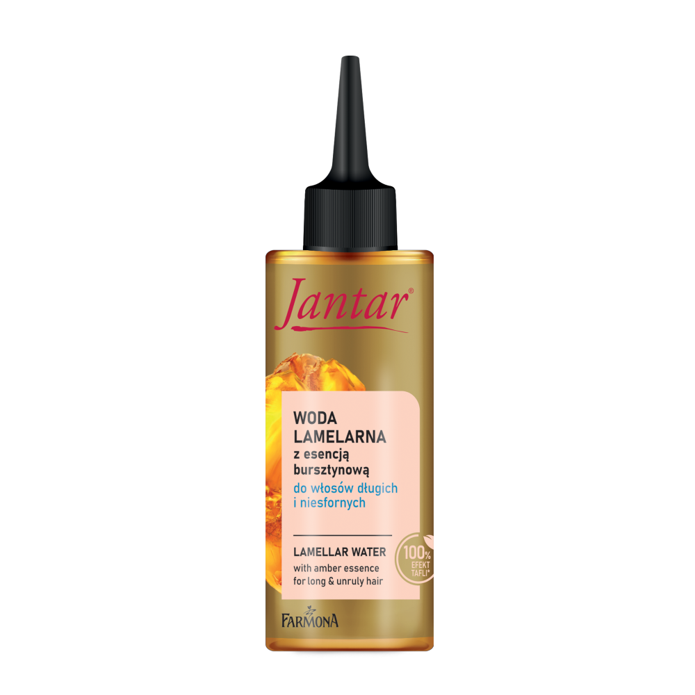 Jantar Lamelarne Wygładzenie  woda lamelarna z esencją bursztynową do włosów długich i niesfornych, 150 ml