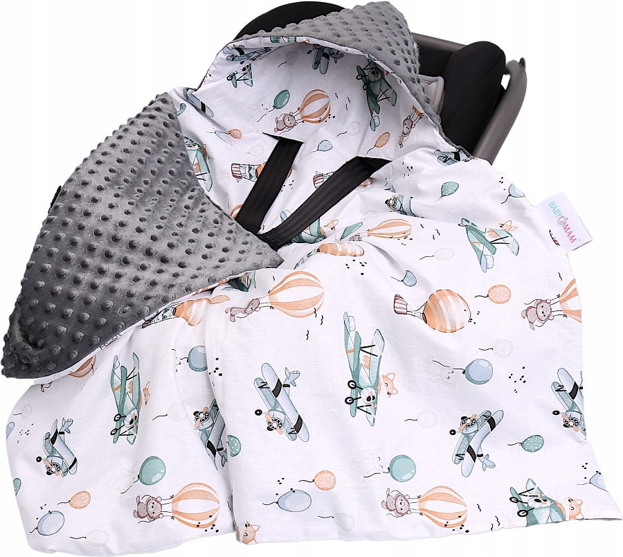 Babymam kocyk minky do fotelika nosidełka ciepły