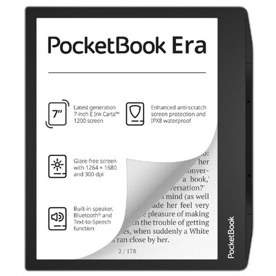 Czytnik e-booków POCKETBOOK Era 700 7", Podświetlany ekran, Wi-Fi, Bez reklam Srebrny